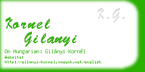 kornel gilanyi business card